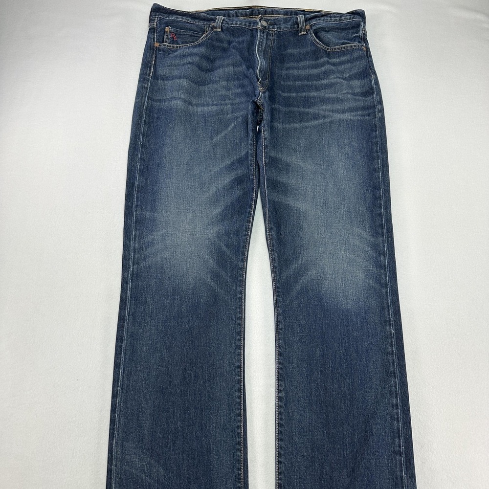 Polo Ralph Lauren Jeans Mens 40x36 Blue Hampton Straight Denim Big Tall Zip Fly